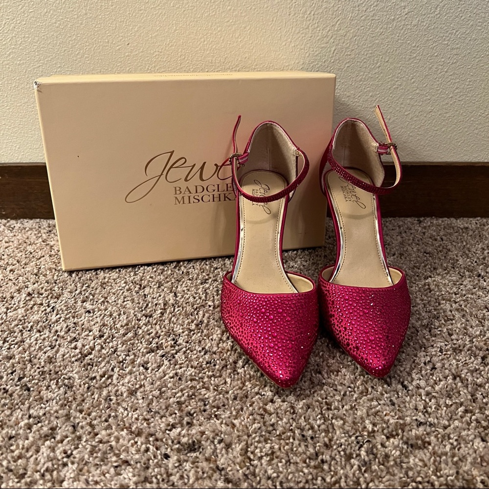 Pink Rhinestone Pumps - Size 8.5